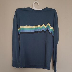 Patagonia Teal Long Sleeve with Wave Graphic